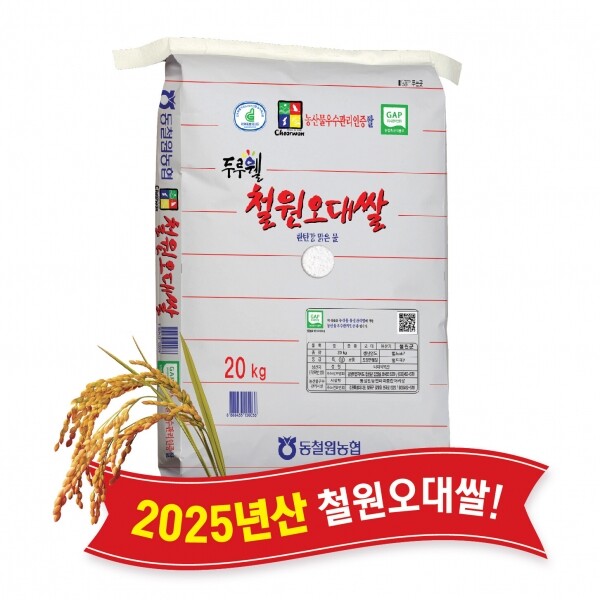 (당일도정) 2025년산 햅쌀 동철원농협 철원오대쌀 20kg